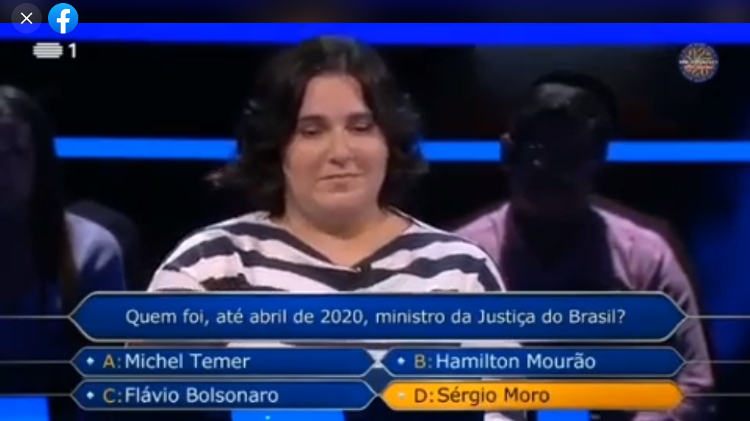 Um participante que quer ser um milionário de alta pressão de Portugal liga para Jair de Fora Bolsonaro - Reprodução / Facebook - Reprodução / Facebook