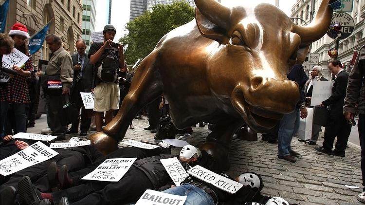 Protestos em Wall Street - Getty Images - Getty Images